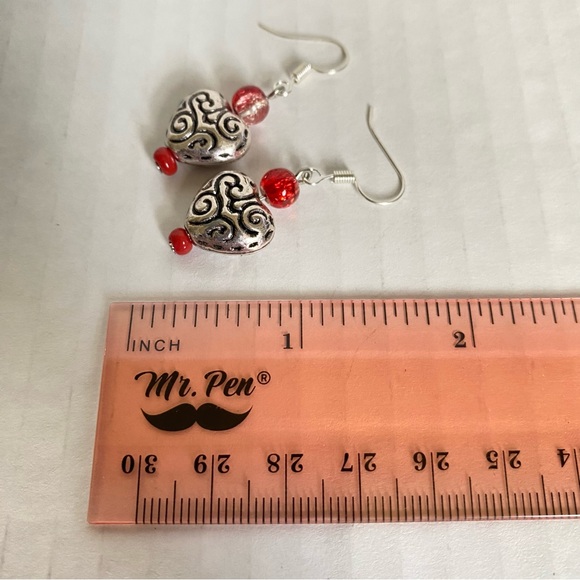 Heart Earrings Handmade - Picture 2 of 2